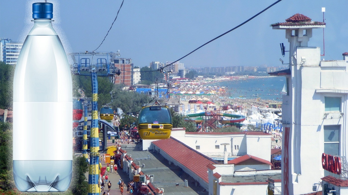 Cu cât se vinde o sticlă de apă plată în Mamaia, acum, în pre-sezon. E de 3 ori mai scumpă ca în București!