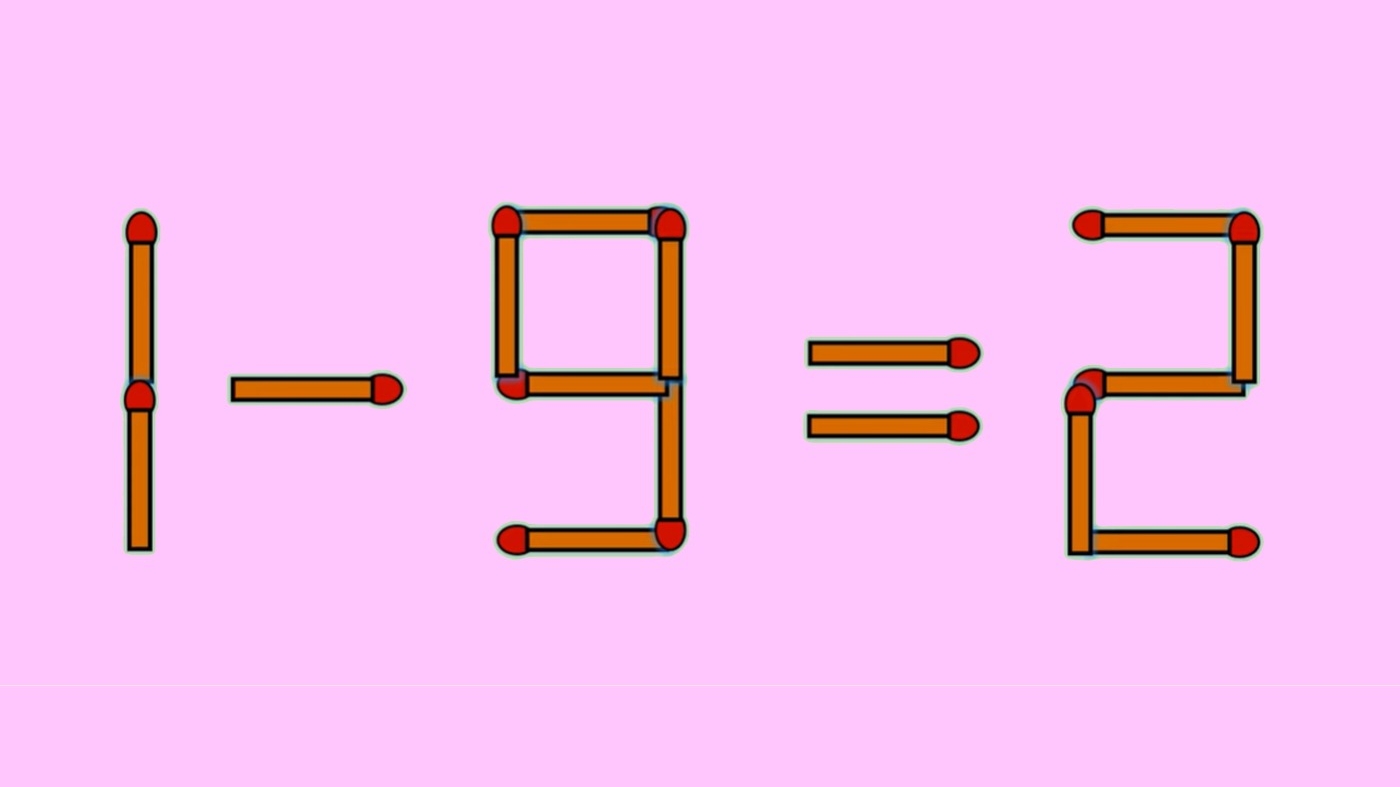 Test IQ exclusiv pentru genii | Corectați 1 - 9 = 2, mutând un singur chibrit