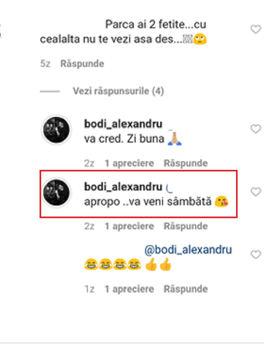 Alex Bodi a scris, pe Instagram, zilele trecute că fetița lui vine sâmbătă în țară