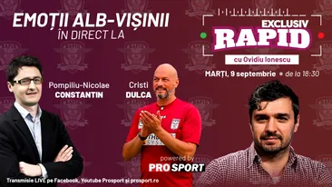 Vă așteptăm la ora 18:30, la EXCLUSIV RAPID, în direct pe YouTube - ProSport!