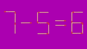 Test IQ cu chibrituri | Corectați 7 - 5 = 6, mutând un singur băț