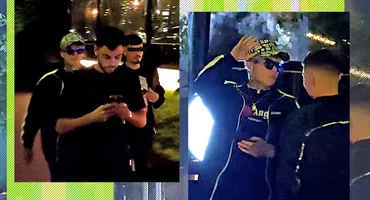 Camuflat tot, cu șapcă, ochelari largi de soare, Lino Golden a ”atacat”, dar apoi... A dat bir cu fugiții!