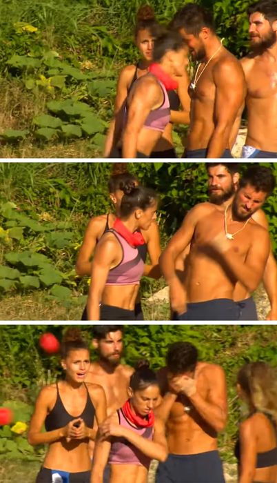 Ana Pal i-a dat un cap în gură lui Andrei Ciobanu /Foto: Captură video