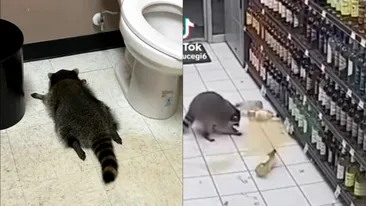 Un raton beat a ajuns viral pe TikTok, după ce a vandalizat un magazin. A dat gata romul, apoi a leșinat în toaletă