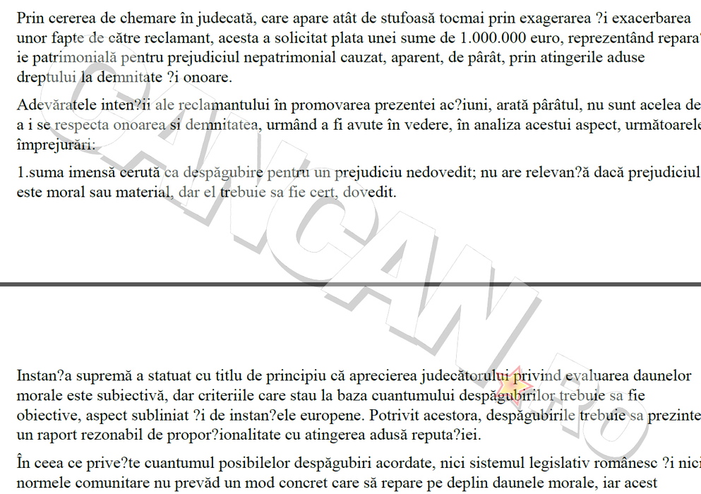 Document din dosarul de calomnie pe care Talpan i l-a deschis lui Gigi Becali