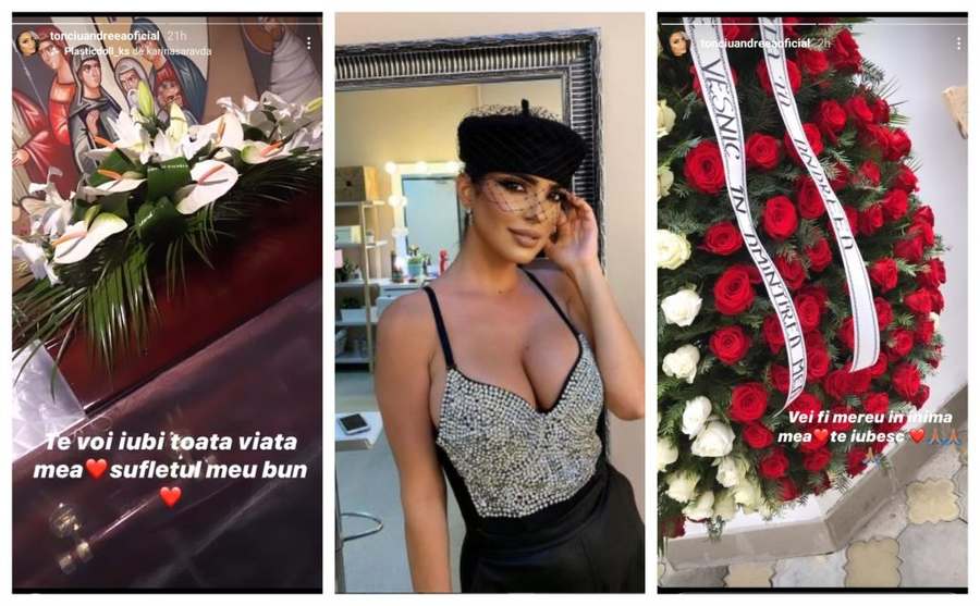 Andreea Tonciu a plâns când a făcut primele declarații despre moartea bunicii sale. Bruneta a publicat imagini cu sicriul în care a fost depus trupul ființei dragi © Instagram Stories / Instagram