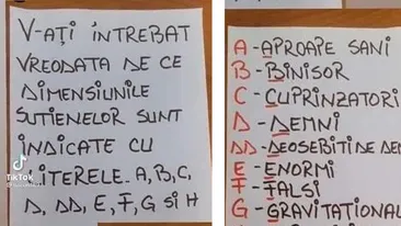 BANC | De ce dimensiunile sutienelor sunt indicate cu literele A, B, C, D, DD, E, F, G și H