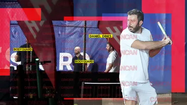 Comicăria de pe lume: a jucat tenis păzit de bodyguarzi pe teren! 😂 CANCAN.RO are imagini fabuloase cu miliardarul român care-l vrea pe Federer partener la dublu