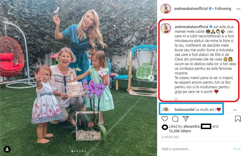 Andreea Bălan și-a făcut mama să plângă de fericire. Ce mesaj a primit Valeria Bălan de ziua sa de naștere de la soțul ei, Săndel Bălan