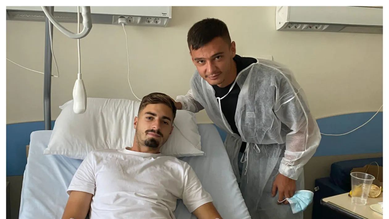 L-a accidentat grav și acum a mers la spital să-și ceară scuze. Scene emoționante cu doi fotbaliști din Superligă
