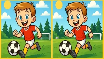 Test de perspicacitate | Identificați toate cele 3 diferențe dintre acești doi fotbaliști!