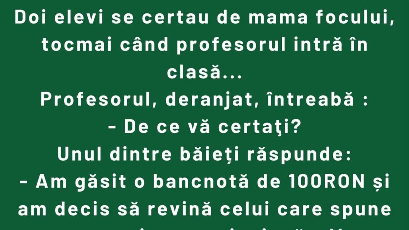 BANC | Elevii, profesorul și bancnota de 100 RON