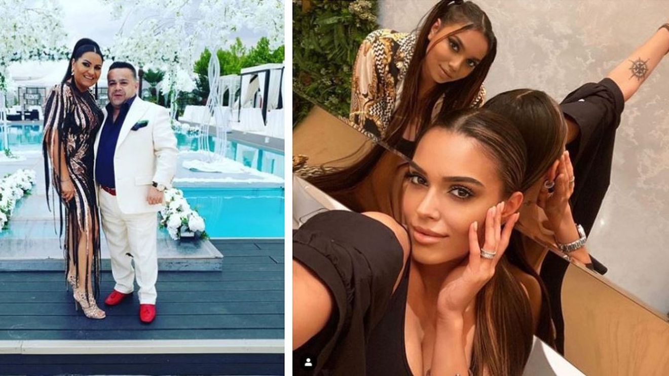 Îmbrăcată sumar, Adriana Simionescu, dans provocator pe marginea piscinei! Soția lui Adrian Minune a purtat un costum de baie sexy și s-a distrat alături de fiicele sale
