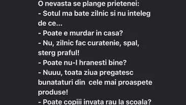 BANC | Soțul meu mă bate zilnic și nu înțeleg de ce