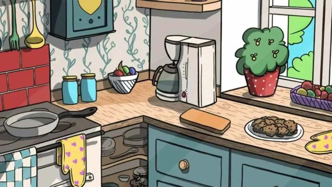 TEST IQ | Găsește șoricelul ascuns în bucătăria din imagine! Doar 1 din 100 de oameni pot