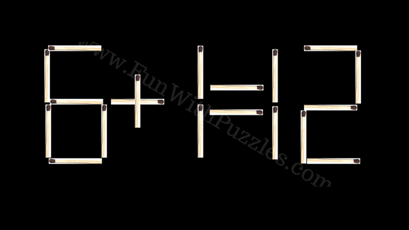 Test de inteligență cu chibrituri | Mutați un băț pentru a corecta egalitatea 6+1=12