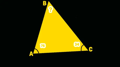 Test de inteligență | Câte grade are unghiul B, dacă A=76 și C=34?