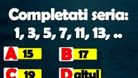 Test de inteligență | Ce număr urmează: 1,3,5,7,11,13?