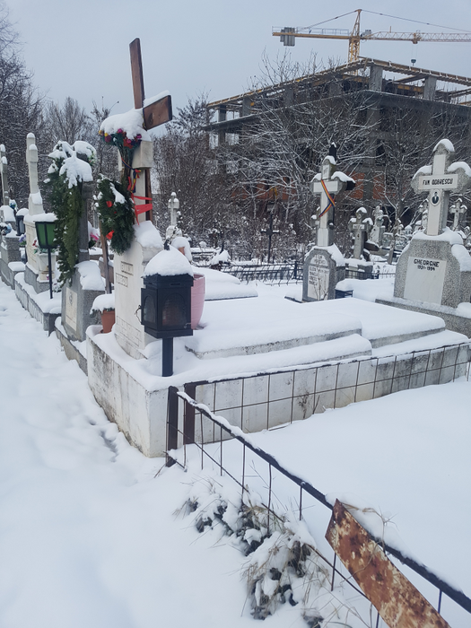 Văduva i-a împodobit mormântul milionarului Vasile Turcu înainte de Crăciun!