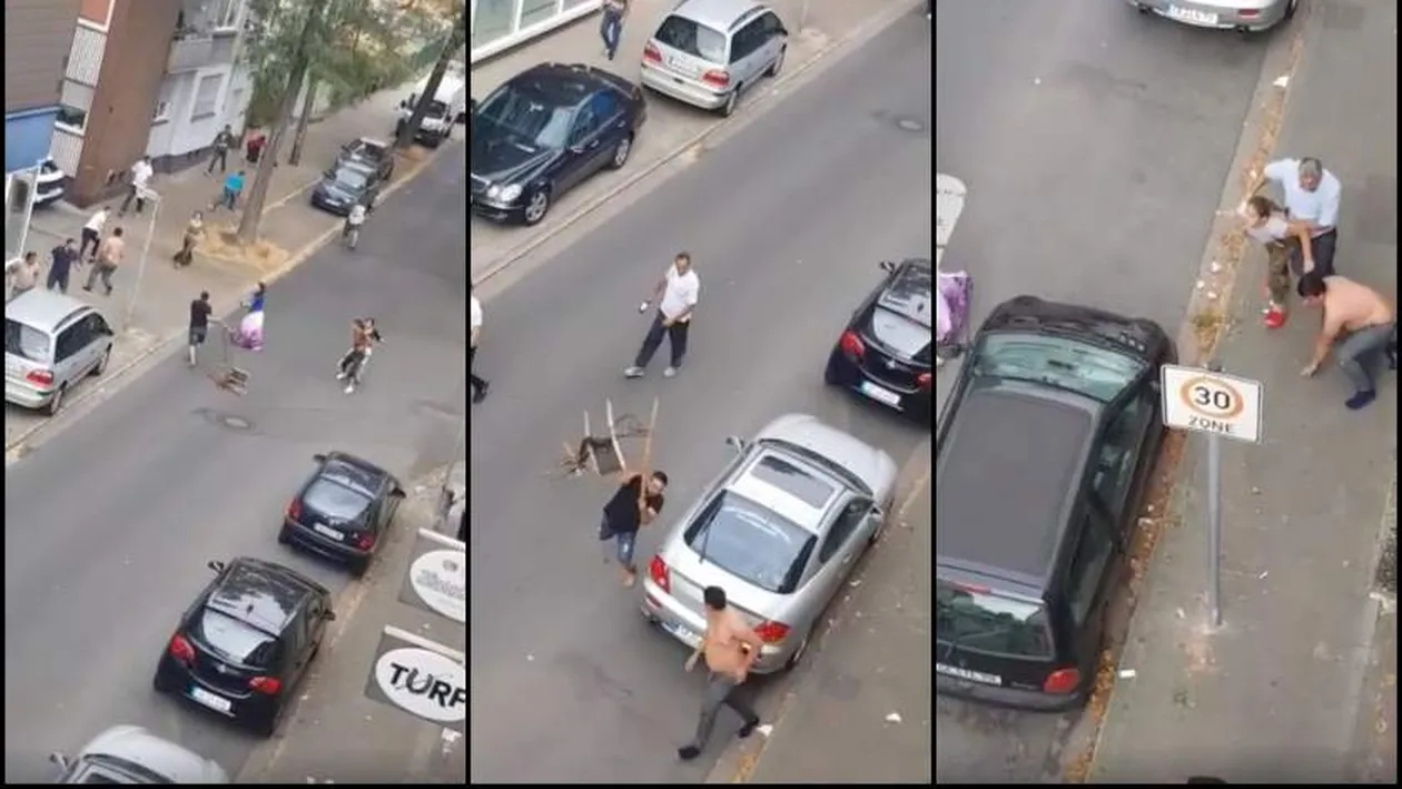 Bătaie între două clanuri din România, pe străzile din Germania! VIDEO