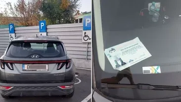 Mesajul lăsat de un bucureștean în parbriz, după ce a parcat pe 2 locuri