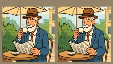 Test de inteligență | Acești doi pensionari par identici, dar nu sunt. Identificați 3 diferențe!