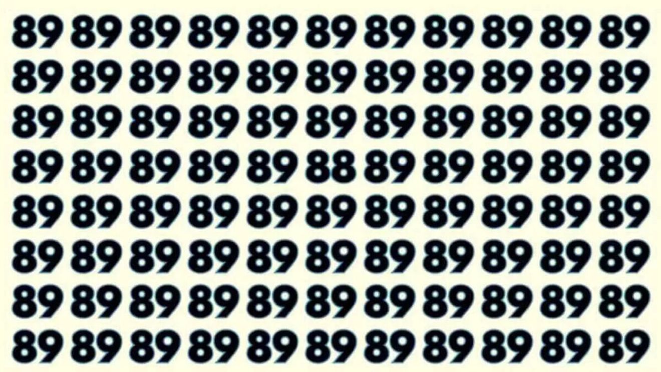 Test de perspicacitate | Găsiți singurul număr diferit de 89! Aveți la dispoziție doar 6 secunde