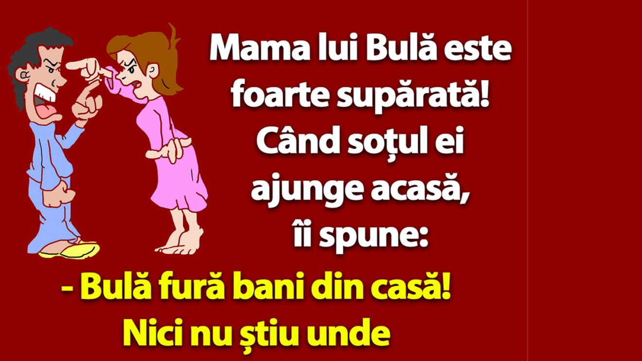 BANC | "Bulă fură bani din casă!"