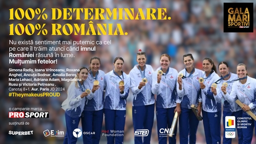 Echipa feminină de canotaj 8+1 a României, premiată la Gala Mari Sportivi ProSport! Secretul medaliei de aur: „A dat dovadă de tărie și de curaj!”