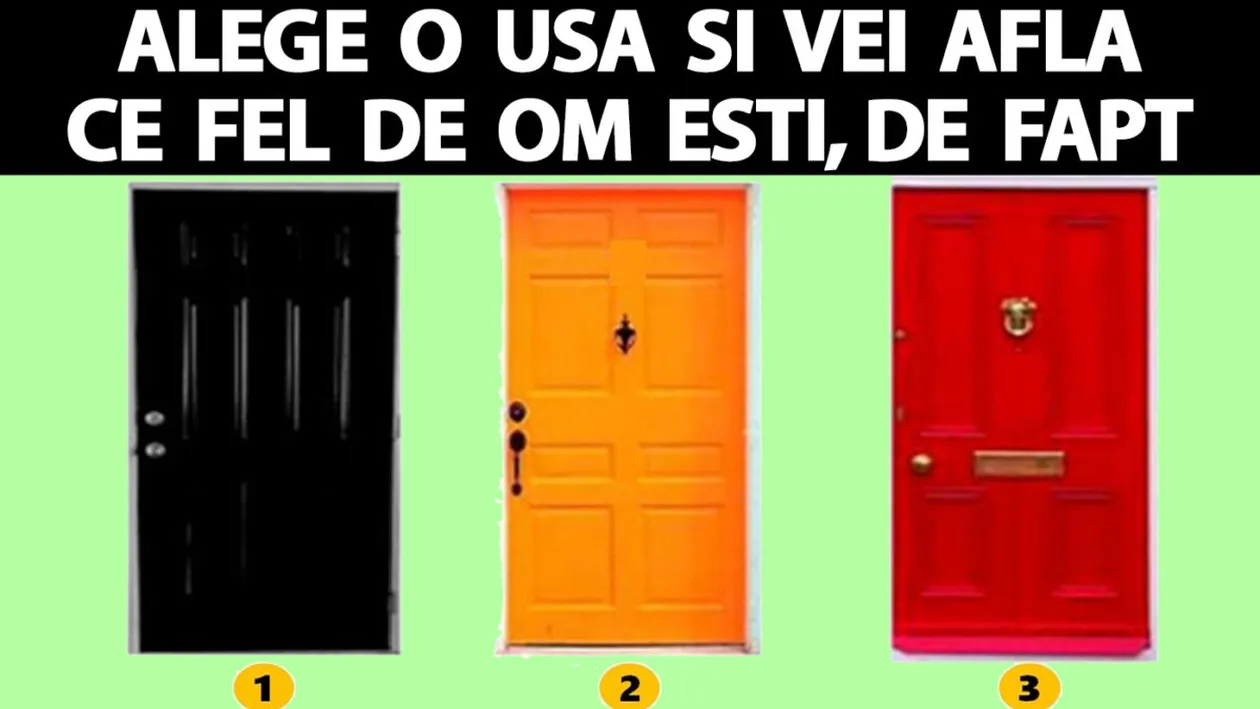 Test de personalitate | Alege una dintre cele 3 uși și vei afla adevărul nebănuit despre tine. Cine ești tu, de fapt