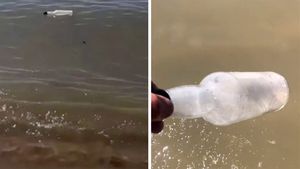 Un cuplu a găsit o sticlă adusă de apele mării, pe plajă. Cei doi au regretat imediat cum au desfăcut-o. Ce "mesaj" se afla, de fapt, înauntru