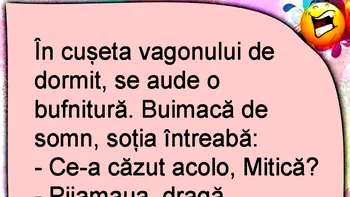 Bancul începutului de săptămână | În cușeta vagonului de dormit, se aude o bufnitură