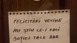 Ce bilețel a găsit un bărbat lipit pe ușa de la intrare , la doar câteva ore după o partidă de amor. Mesajul este demențial. FOTO