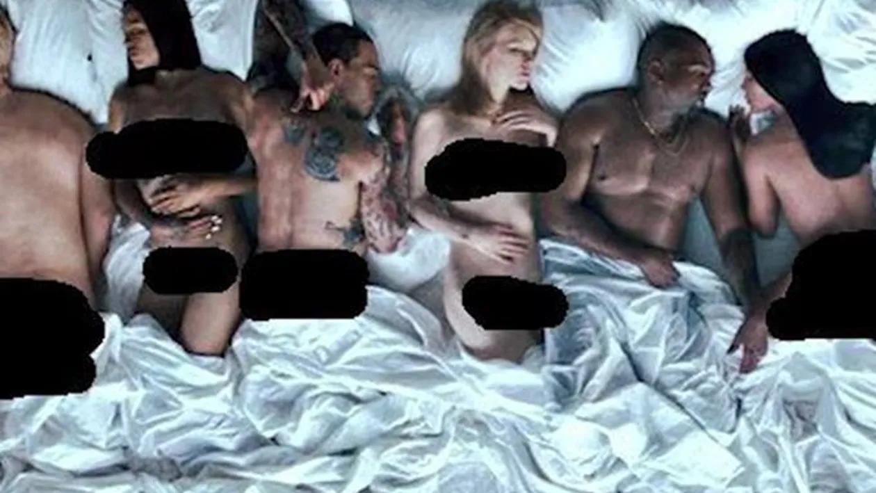 VIDEO - Imaginea care a făcut înconjurul lumii! KANYE WEST s-a pozat gol în pat alături de mai multe vedete controversate