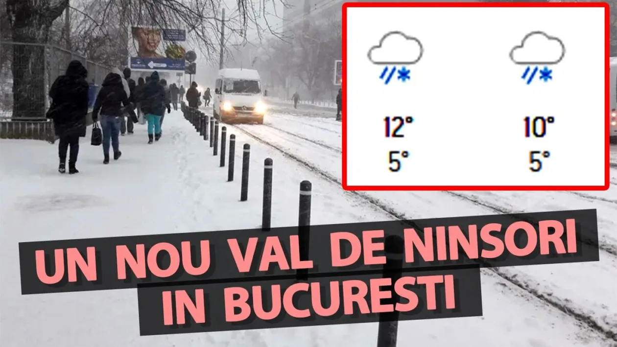 Nu am scăpat de iarnă! Un nou val de ninsori în București, potrivit meteorologilor Accuweather. Pe ce dată este anunțat
