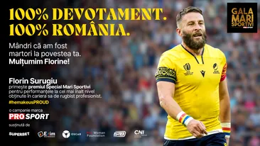 Florin Surugiu, premiat la Gala Mari Sportivi 2024! A fost ales cel mai bun jucător de rugby din campionatul intern