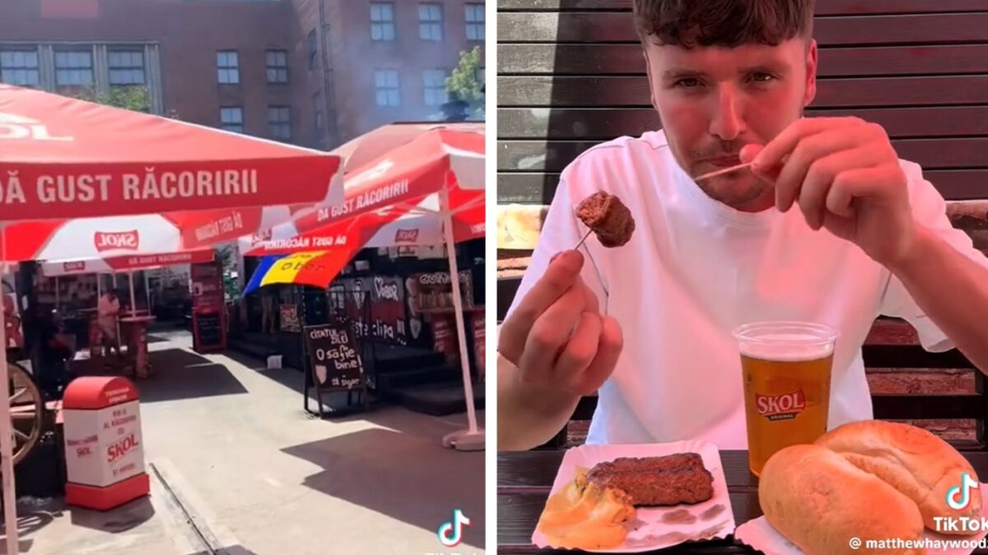 Acest englez a comandat 4 mici la Terasa Obor din București. Cum a reacționat când a mușcat pentru prima dată dintr-unul și ce a făcut cu cele două scobitori primite