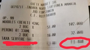 Cât a plătit un client bacșiș obligatoriu, pentru o notă de 134 de lei, într-un restaurant din Mamaia