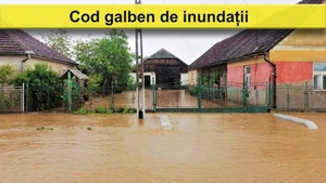 Cod galben de inundații în trei județe din țară