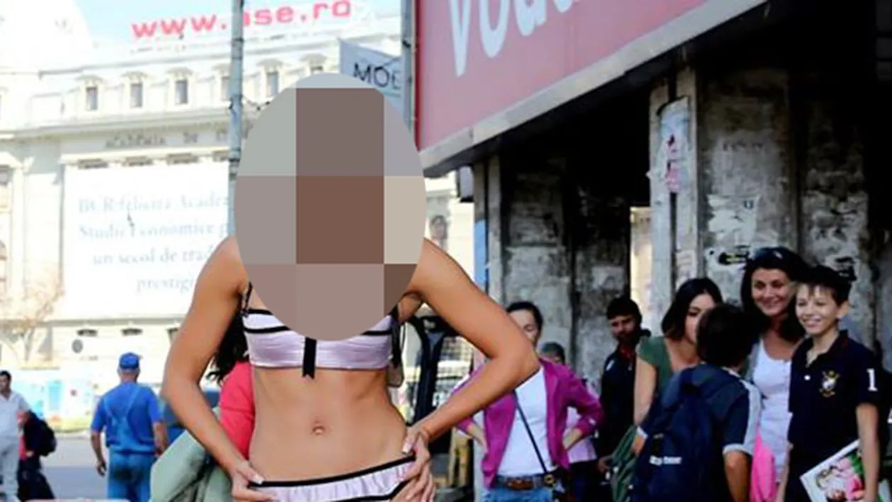 În sutien şi în chiloţi în faţa la ASE! Aşa a fost fotografiată o VEDETA cu doar căteva ore înainte de începerea şcolii