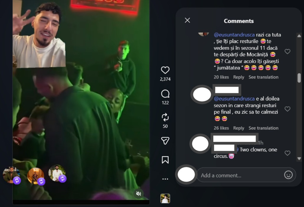 Cum a reacționat Andrușca după ce Claudia Ion l-a lovit pe Eduard Vlădescu. Iubita lui Mocăniță a încercat un atac la fosta, dar a ricoșat imediat!
