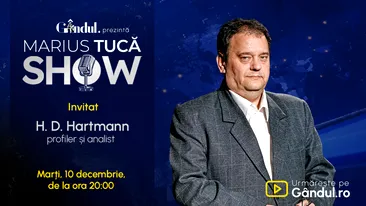 Marius Tucă Show începe marți, 10 decembrie, de la ora 20.00, live pe Gândul. Invitat: H. D. Hartmann