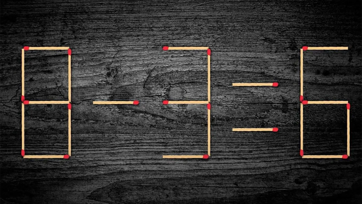 Test IQ cu chibrituri | Mutați două bețe pentru a corecta 8 - 3 = 6