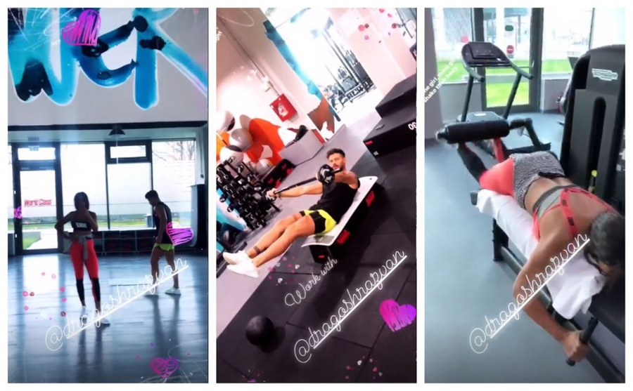 Laurette și Dragoș Stanciu s-au antrenat ieri împreună la o sală de fițe din București © Instagram Stories