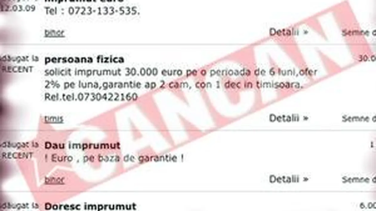 Cer imprumuturi prin mica publicitate