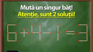 TEST IQ | Mutați un singur băț ca să obțineți o egalitate corectă! Sunt 2 soluții și doar geniile le descoperă pe ambele