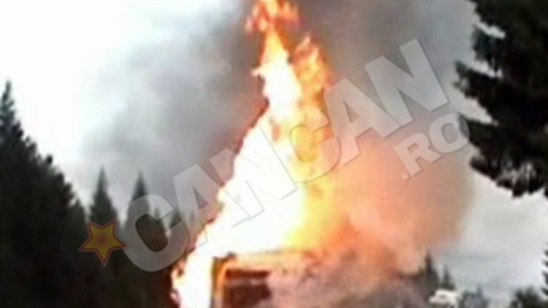 VIDEO Tir in flacari, pe E 85