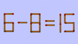 Test de inteligență | 6-8=15 este greșit. Pentru a corecta egalitatea, mutați un singur chibrit