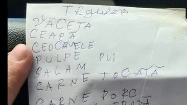 Râzi cu lacrimi! Ce a putut să scrie un român pe lista de cumpărături: Văceta, ceapă, ceocănele...