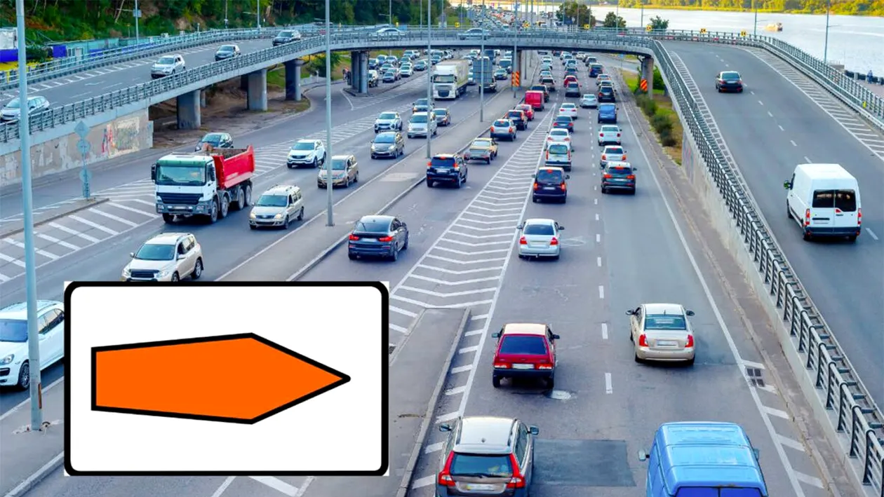 Puțini șoferi știu! Ce trebuie să faci dacă întâlnești acest semn de circulație, cu o săgeata portocalie. Unde poate fi văzut indicatorul rutier problematic